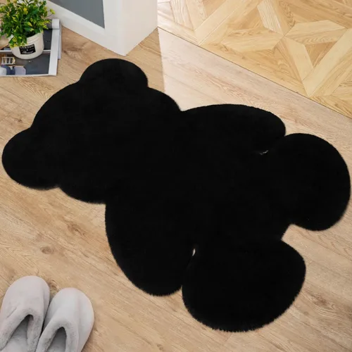 Miniatura 18 de Alfombra de pelo de oveja sintética de 2 pies, suave y esponjosa, bonita alfombra de felpa para guardería, habitación de niños y niñas, decoración
