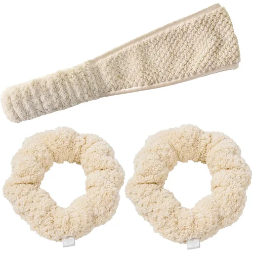 VOLO Diadema y pulseras de spa - Soporte para el cabello de maquillaje, detiene las gotas de agua - Paquete