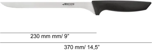 Miniatura 5 de Arcos Juego de 2 cuchillos para tallar jamón y sacapuntas de silla en acero inoxidable con mango ergonómico de polipropileno. Serie Niza. Color Negro