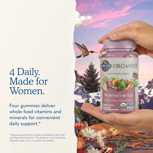 Miniatura 7 de Vitamina blanda para mujeres de Garden of Life, multivitamínico para las mujeres de Mykind Organics, 120 pastillas con frutas orgánicas