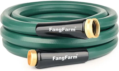 Manguera de goma resistente: 10FT 3/4" GHT latón macho a hembra accesorios - 5/8" manguera de agua a prueba de fugas para jardín césped lavado de