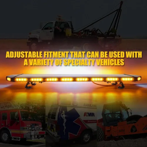 Miniatura 5 de 47" Barra de Luz de 108 LED para Coche - Luces Estroboscópicas Ámbar de Advertencia Con 15 Modos de Parpadeo para Construcción, Camiones de 47" 108