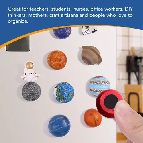 Miniatura 4 de DIYMAG Pequeños imanes autoadhesivos, 140 piezas de puntos magnéticos de 0.8'' x 0.08", imanes para nevera imprescindibles para el aula, círculos