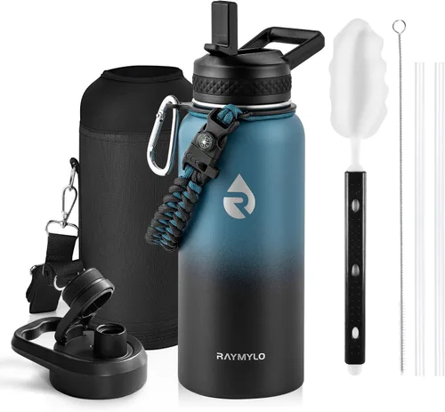 Miniatura 68 de RAYMYLO Botella de agua aislada de 24 onzas, de acero inoxidable con triple pared al vacío (fría durante 48 horas, caliente durante 24 horas), a
