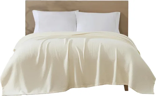 Miniatura 6 de Beatrice Home Fashions Manta Certificada GOTS de Algodón Orgánico 100 % de Peso Medio, Manta Suave y Acogedora para Cama, Sofá, Sofá Cama, Silla