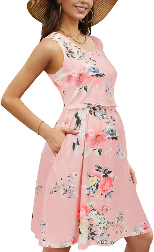 Miniatura 4 de OUGES Vestidos de maternidad lisosflorales para mujer, sin mangasmanga larga, vestido de lactancia