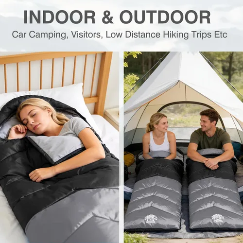 Miniatura 6 de Sleeping Bags for Adults & Kids for Camping Hiking Trips Warm Cool Weather, Lightweight and Waterproof with Compression Bag, 3-4 Season Indoors