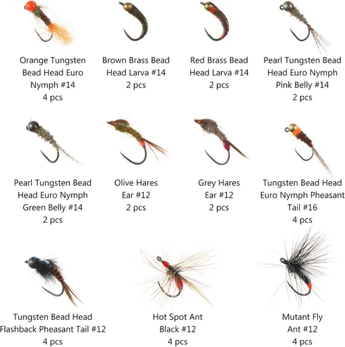 Miniatura 2 de BASSDASH Fly Fishing Flies Kit Fly Assortment Trout Bass Fishing with Fly Box with Dry/Wet Flies, Nymphs, Streamers, Popper