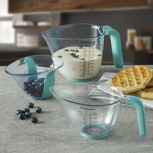 Miniatura 2 de KitchenAid KO298OSAQA - Jarras medidoras gourmet, juego de 3, azul turquesa aguamarina (Aqua Sky)