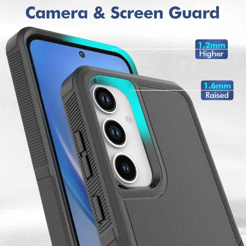 Miniatura 196 de Jeylly Compatible con Samsung Galaxy A22 5G Funda, Funda Samsung A22 5G con 2pcs protectores de pantalla de vidrio templado