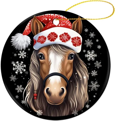 Miniatura 13 de Adorno de animales de granja, cerdo, adornos para árbol de Navidad, animales de granja para niños y niñas, decoración redonda de cerámica
