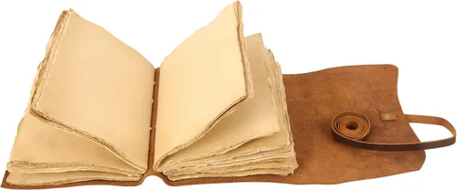 Miniatura 2 de KomalC Diario de cuero hecho a mano Cuaderno de escritura Diario Bloc de notas diario encuadernado para hombres y mujeres, papel sin líneas