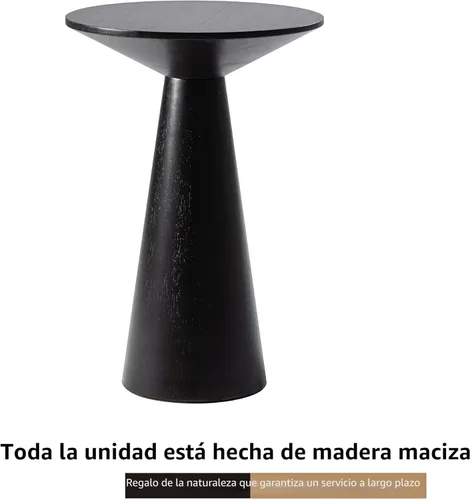 Miniatura 4 de COZAYH Mesa auxiliar pequeña con pedestal de granja, mesa redonda de Martini, soporte de madera para plantas, mesa rústica para bebidas