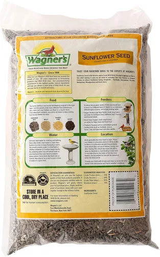 Miniatura 2 de Wagner's 52023 Semillas de Girasol de Aceite Negro Alimento para Aves Silvestres, Bolsa de 5 Libras