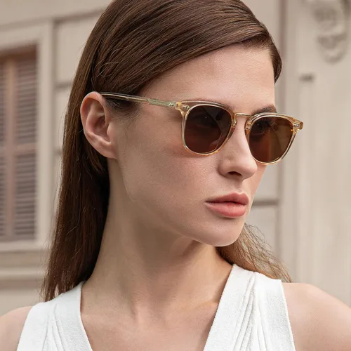 Miniatura 2 de CARFIA Gafas de sol polarizadas pequeñas para mujer, hechas a mano, marco de acetato, gafas de sol retro CA5015