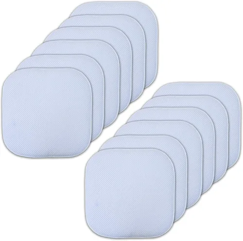 Miniatura 98 de Sweet Home Collection Cojines de espuma viscoelástica para silla, antideslizantes, diseño de panal de abeja, 16 x 16 pulgadas, paquete de 2