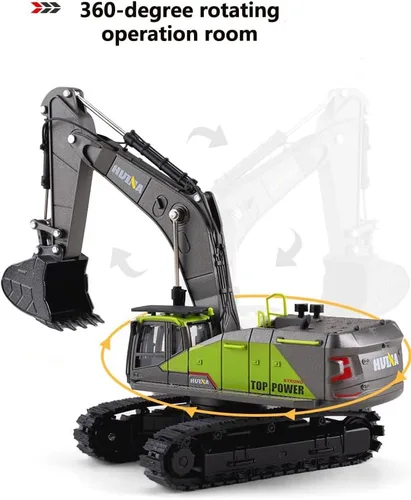 Miniatura 2 de Gemini&Genius Excavadora de juguete para niños, excavadora de vehículos de construcción para niños de 2, 3, 4, 5, 6 años, escala 1/50, excavadora a