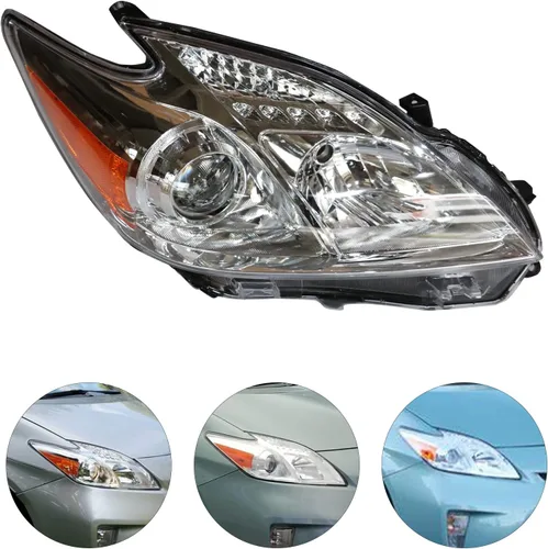 Miniatura 2 de Conjunto de faros delanteros para Toyota Prius 2012-2015 Halógeno Faro derecho de reemplazo del lado del pasajero, lente transparente de carcasa