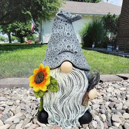 Miniatura 3 de Estatua de gnomos de jardín al aire libre para ocultar llaves, figura de gnomo para decorar el patio, caja de seguridad para llaves de repuesto