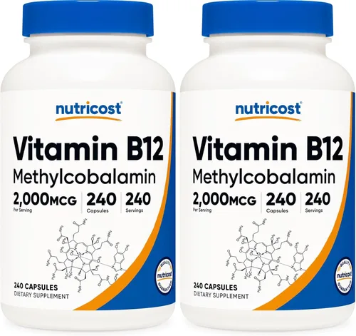 Miniatura 9 de Vitamina B12, 0.00007 oz, 240 cápsulas, Nutricost