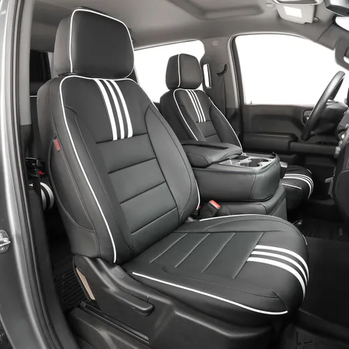 Miniatura 14 de EKR Fundas para Asientos Silverado de Ajuste Personalizado para (Cabina Doble) 2014 2015 2016 2017 2018 Chevrolet Silverado 1500 & HD 2500/3500