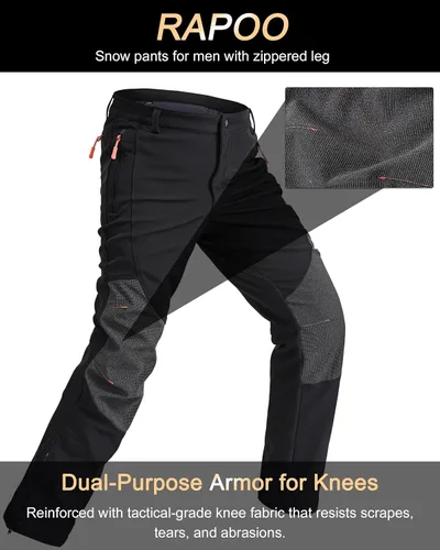 Miniatura 3 de Rapoo - Pantalones de esquí de nieve, softshell impermeables, snowboard, senderismo de invierno, cargo, pantalones de esquí al aire libre, forro