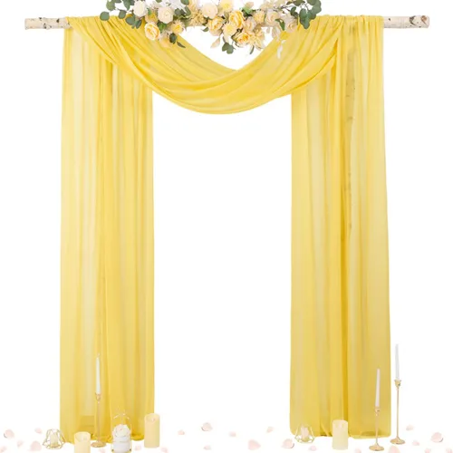 Miniatura 10 de Socomi Tela Transparente de Terracota para Decoración de Bodas Otoñales, Tela de Drapeado 29" x 20 Pies, 1 Panel, Cortina para Arco Exterior