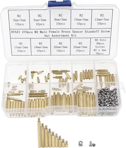 Miniatura 8 de M2 Nylon Hex Macho-Hembra Separadores Separadores Tornillo Tuerca Surtido Kit (Negro)