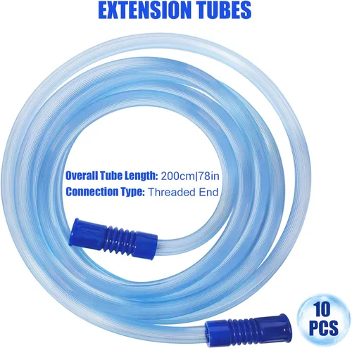 Miniatura 2 de Paquete de 10 tubos de conexión de succión extendida, tubo de succión extra largo de 80 pulgadas - Tubo de repuesto universal compatible