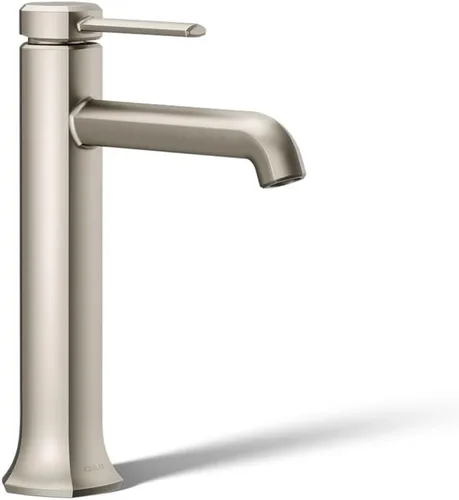 Miniatura 23 de KOHLER 27003-4K-BL - Grifo de baño alto de un solo mango con montaje de drenaje emergente, grifo de lavabo de baño de un agujero, 1.0 gpm, negro