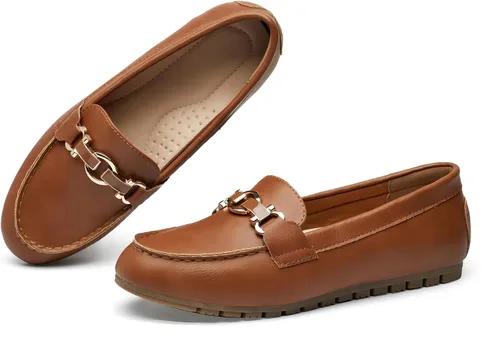 VERDASCO Womens Loafers Flats Shoes Moccasin Penny Loafers Slip On Work Shoes Casual Comfort Ladies Walking Shoes