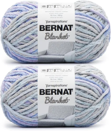 Miniatura 56 de Bernat - Estambre para mantas súper esponjoso acrílico, 2 paquetes de 300g/10.5 onzas, #6, chenilla gruesa de peso pesado para tejer y crochet