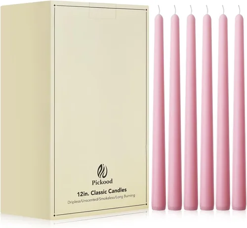 Miniatura 5 de Velas cónicas largas de 10 pulgadas sin aroma y sin goteo de 30 unidades, paquete a granel - Velas cónicas blancas a granel, perfectas para bodas