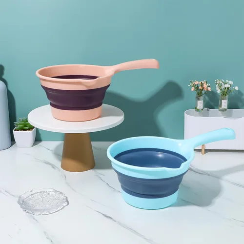 Miniatura 4 de Cucharón de agua plegable de 10.62 pulgadas, cuchara de agua plegable multiusos para cocina, jardinería, baño, uso doméstico, recipiente de plástico