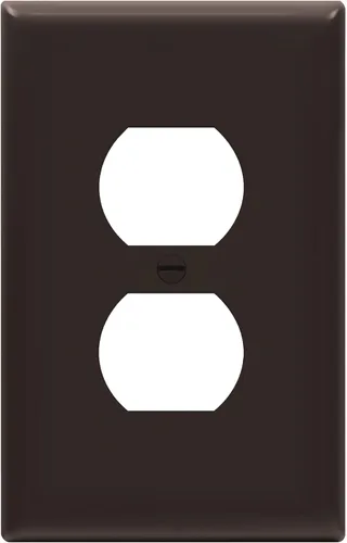Miniatura 43 de ENERLITES Placa de pared de salida de receptáculo dúplex de tamaño mediano, placas de cubiertas de toma de corriente, tamaño medio de 1 banda, 4.88