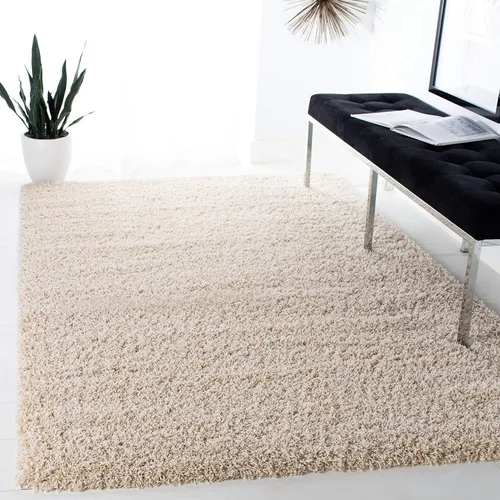 Miniatura 63 de SAFAVIEH Laguna Shag Collection - Alfombra decorativa, 2 pies 3 pulgadas x 4 pies, color beige, diseño sólido, no desprende pelusa y de fácil
