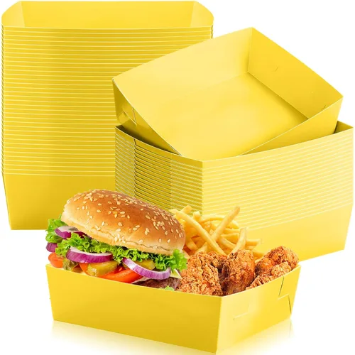 Miniatura 13 de Uiifan 50 bandejas de papel extra grandes de 5 libras desechables para alimentos, barco, nachos, bandejas para servir aperitivos, resistentes a