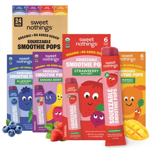 Miniatura 9 de Sweet Nothings, Piña, Paletas de batido de fruta exprimido para niños USDA Organic, paquete de 24 - Sin colorantes, sin azúcar añadida, sin lácteos