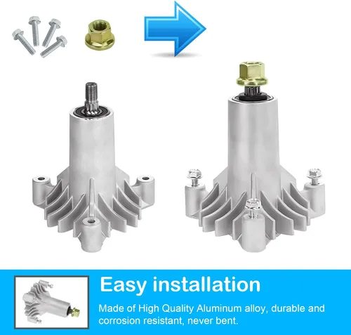 Miniatura 7 de Kit de reconstrucción de cubierta de 42 pulgadas para Husqvarna Craftsman LT1000 LT2000 con 2 husillos 130794 532130794, 2 cuchillas 134149, polea