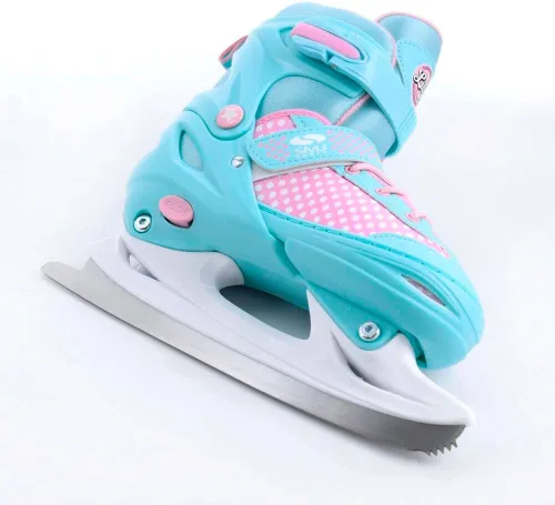 Miniatura 3 de SMJ Lily - Juego de patines en línea ajustables 2 en 1 ABEC-7 para niña, patines convertibles a patines de hielo, color turquesa/rosa