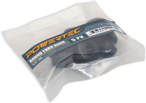 Miniatura 4 de POWERTEC Paquete de 10 Perillas Redondas de 1/4"-20, Perillas de Sujeción Roscadas para Riel en T y Accesorios de Sierra de Mesa, Tablero Guía