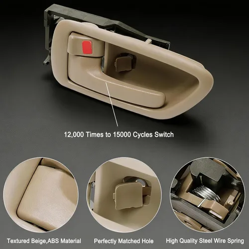 Miniatura 5 de 2 manijas interiores para puerta del lado del conductor y del pasajero para Toyota Sequoia 2001-07, Avalon 2000-2004, Tundra 2004-2006 - Solo cabina