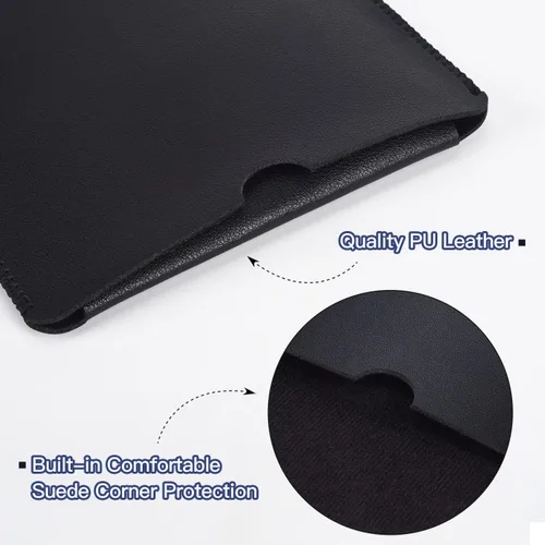 Miniatura 3 de Funda protectora para teclado Logitech K380 y Logitech Pebble 2 y Pebble Keys 2 K380s Bluetooth, funda de cuero PU Logitech K380 para viajes, Negro