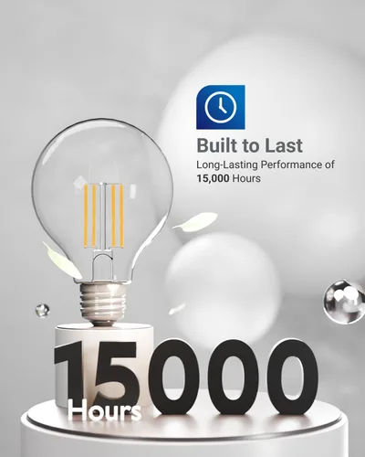 Miniatura 5 de Paquete de 10 bombillas LED G25, filamento Edison Globe, bombilla de iluminación para tocador de baño y dormitorio, 500 LM, 5 W