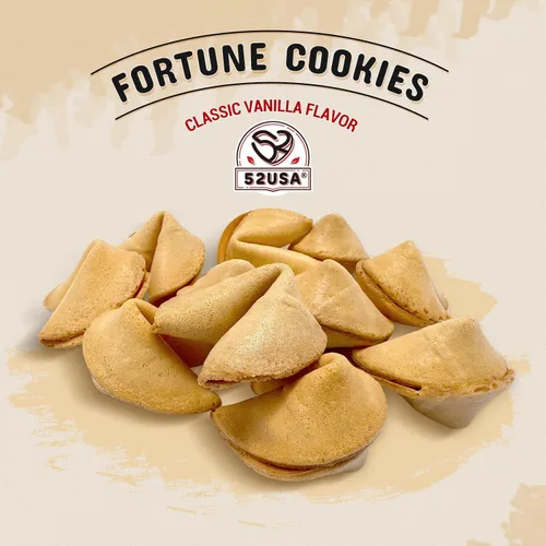 Miniatura 3 de 52USA Fortune Cookies - 50 unidades envueltas individualmente a granel, sabor vainilla crujiente y divertidas galletas Misfortune de 8 onzas, hechas