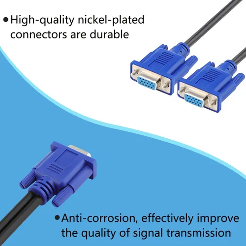 Miniatura 4 de Cable divisor VGA 1080P Dual VGA Monitor Y Cable 1 macho a 2 hembra Cable adaptador solo para duplicación de pantalla – 1.5 pies
