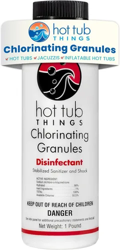 Hot Tub Things Gránulos de cloro para bañera de hidromasaje y spa, concentrado de cloración de disolución rápida, desinfectante y oxidante,