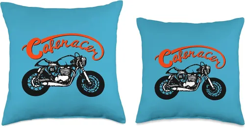 Miniatura 3 de American Cafe Racer Motorcycle Apparel and Merch Cafe Racer Biker Men Women Adult Teens Boys Girls Kids Youth Throw Pillow, 16x16, Multicolor
