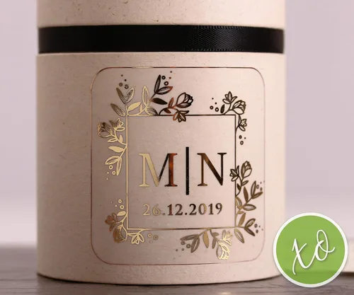 Miniatura 4 de Calcomanías de boda con monograma personalizadas, etiquetas cuadradas de iniciales personalizadas para invitaciones, sellos de sobre, recuerdos