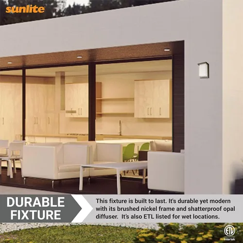 Miniatura 5 de Sunlite 81481 - Lámpara de pared LED moderna de 14 pulgadas, accesorio para exteriores, ajustable 3 CCT 3000K-5000K, 20 vatios, 1100 lúmenes, Bronce